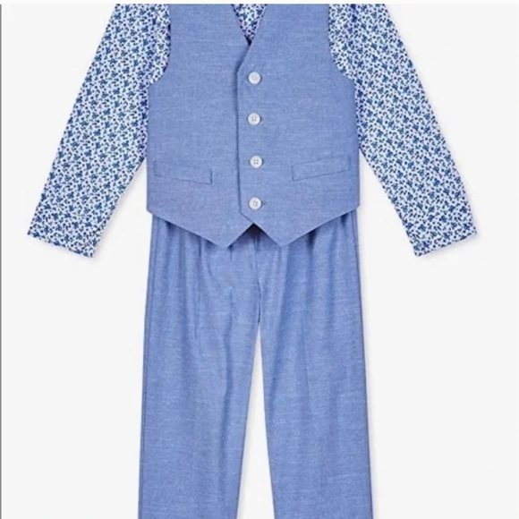 Nautica Little Boys 4-Pc. Floral Vest Set Double Dutch Blue NEW - Picture 8 of 9